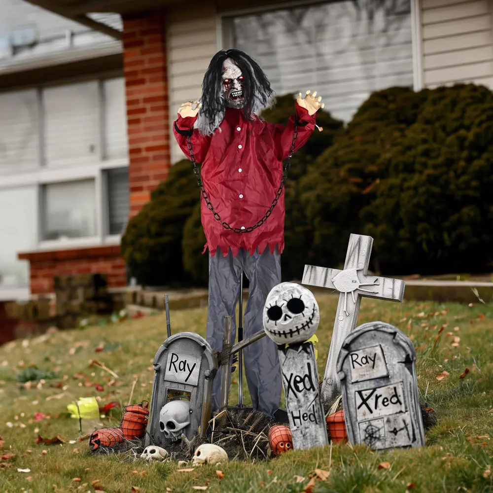 Yescom Halloween Zombie With Chained Hands Outdoor Decors 1