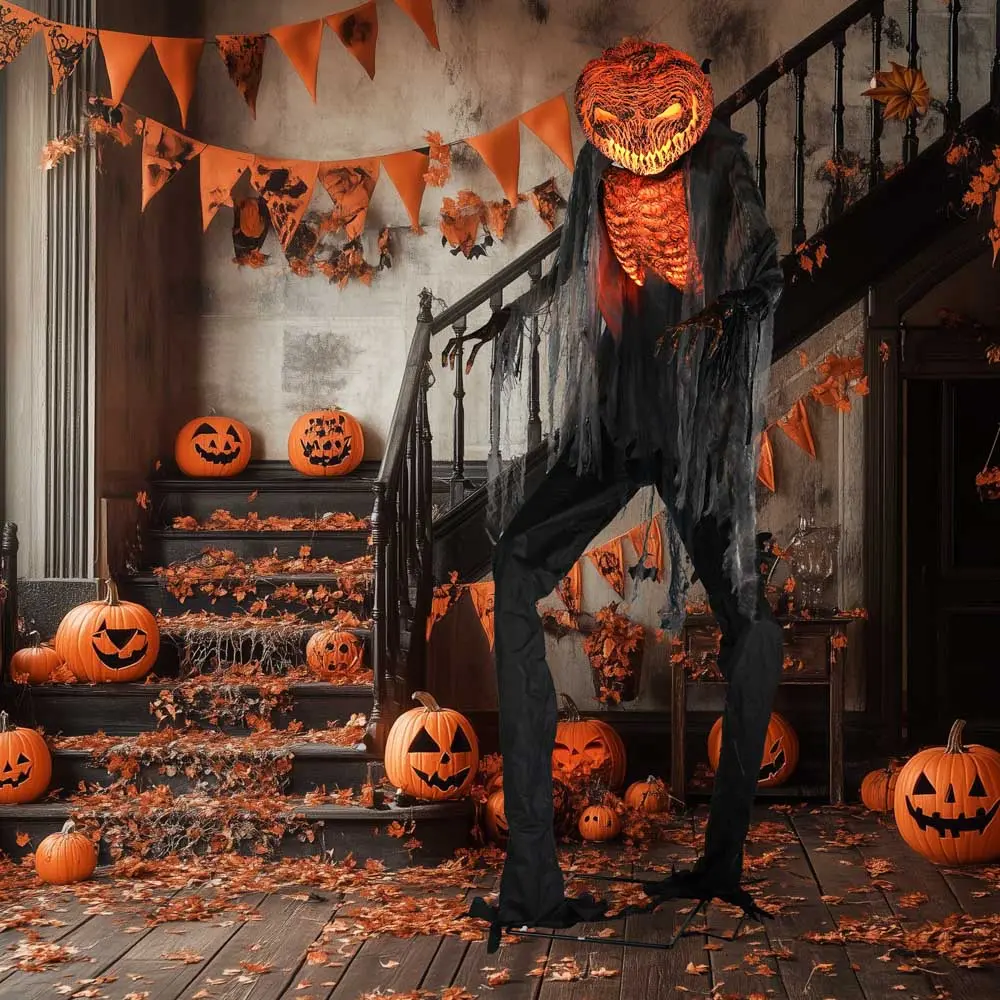 Yescom Halloween Pumpkin Scarecrow Motion & Touch Activated 7Ft 1
