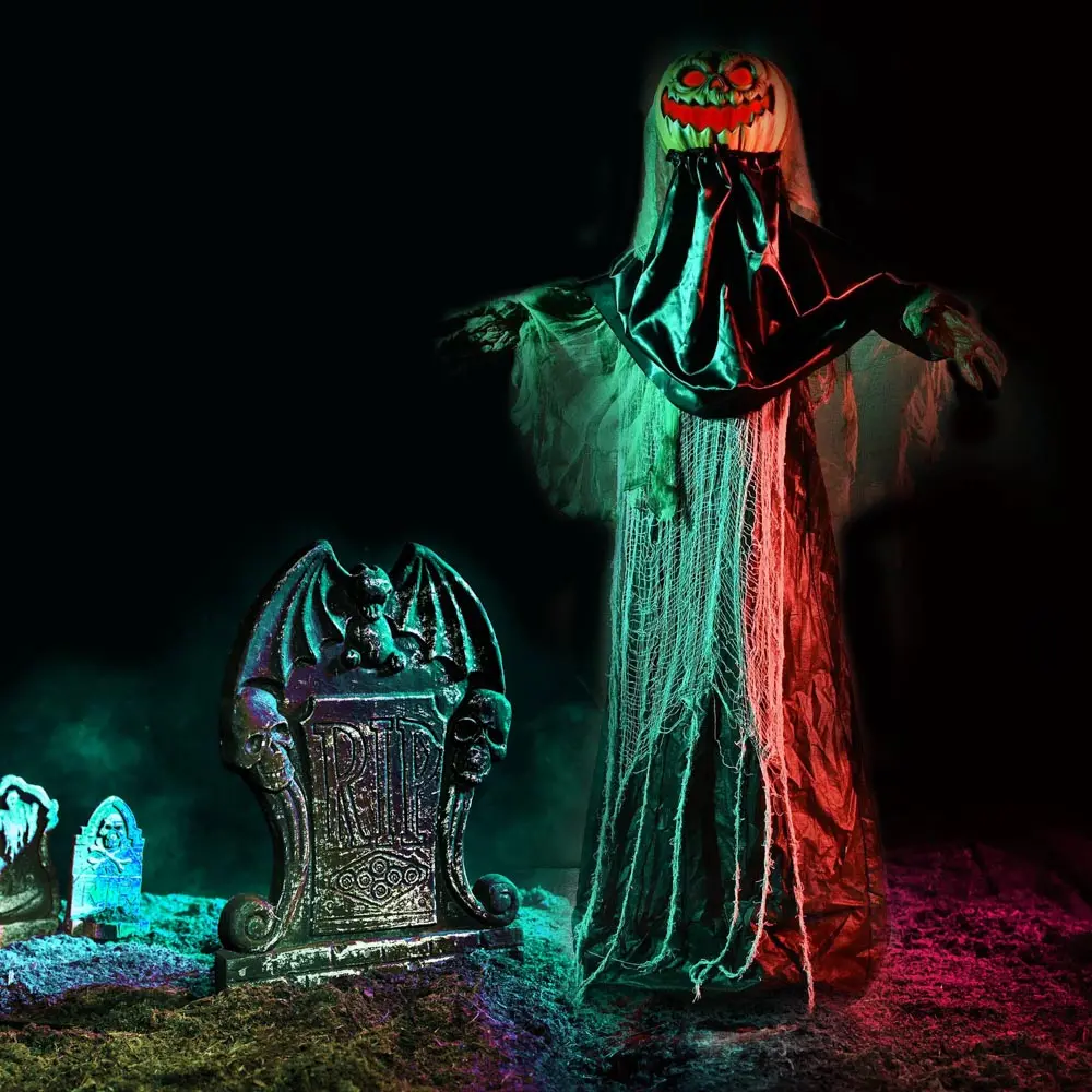 Yescom Animatronics Pumpkin Halloween Decor Sound & Touch Activated 5.4Ft 1