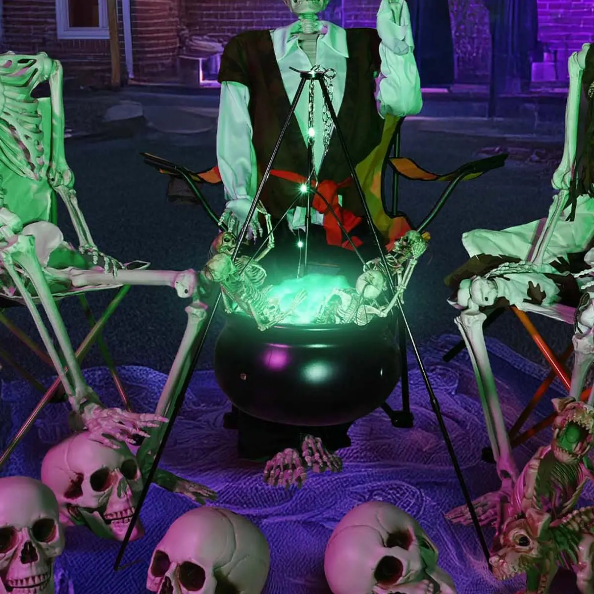 Yescom Halloween Witch Cauldron On A 31" Tripod With Lights 1