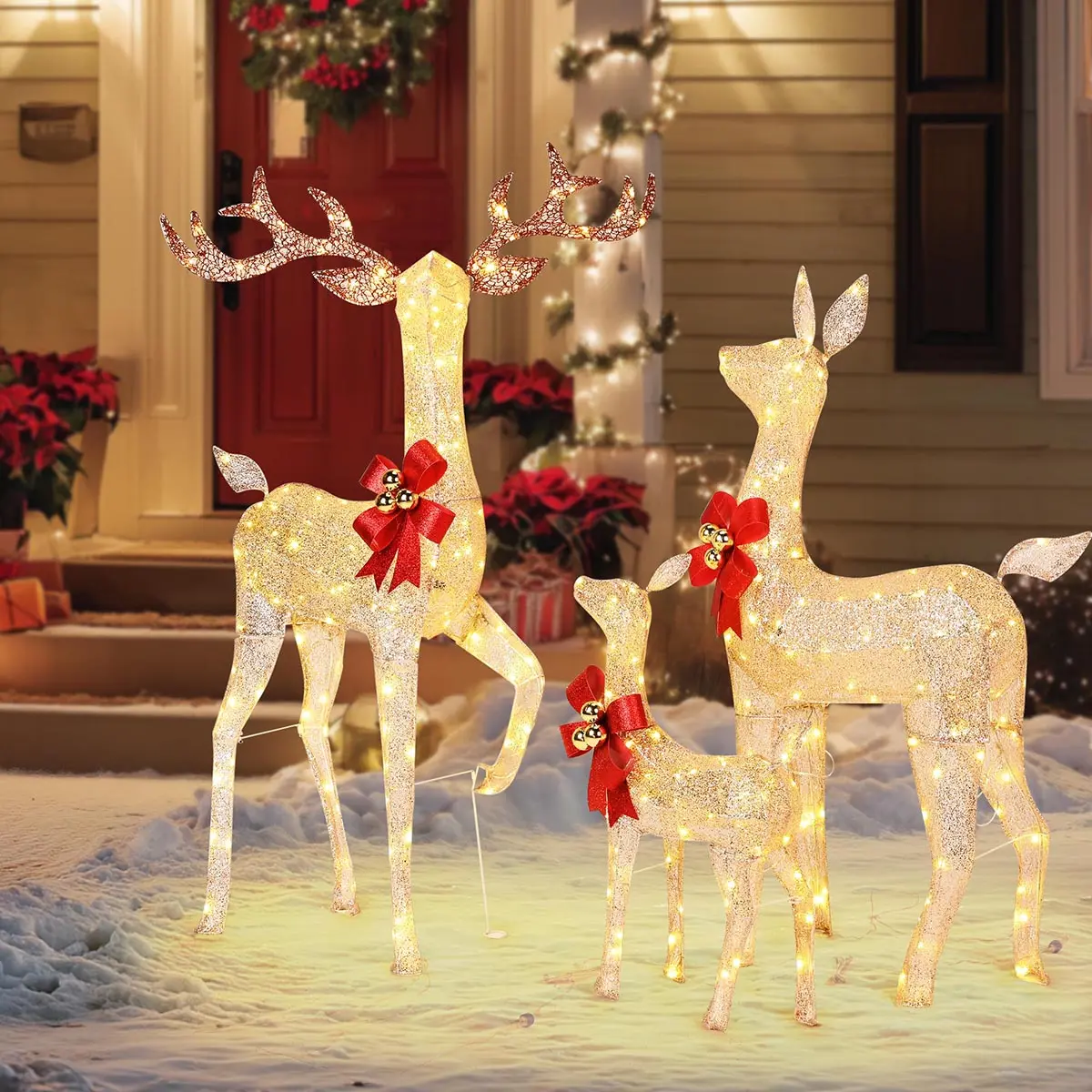 Yescom Outdoor Lighted Christmas Reindeer Family 3Pcs 1