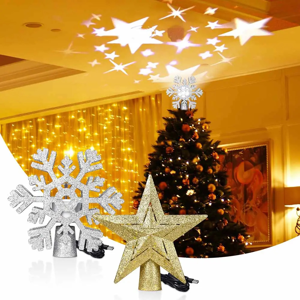 Yescom Christmas Tree Topper Light Projector 3-Films 1