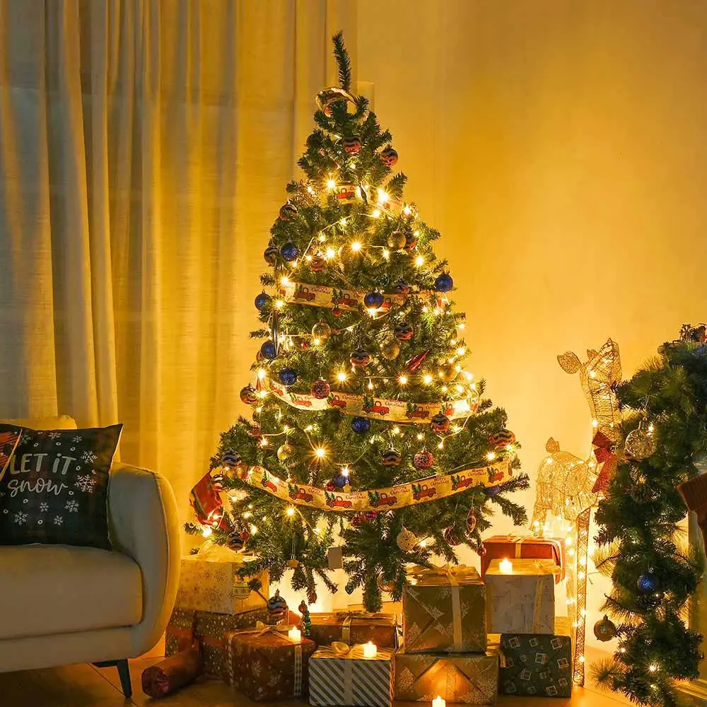 Yescom 7.5 Feet Synthetic Christmas Tree Foldable X-Shaped Metal Stand 1