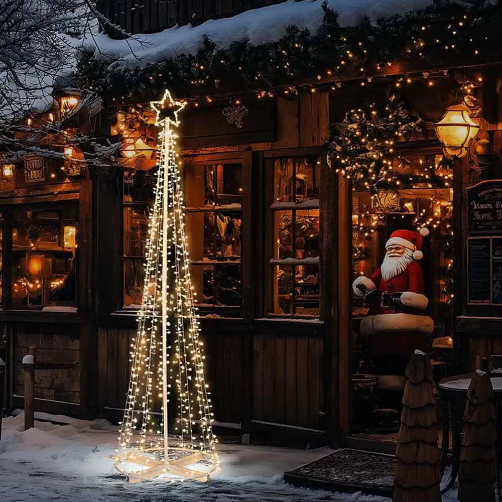 Yescom 9' Outdoor Christmas Tree Prelit Lightshow Solar Powered 1