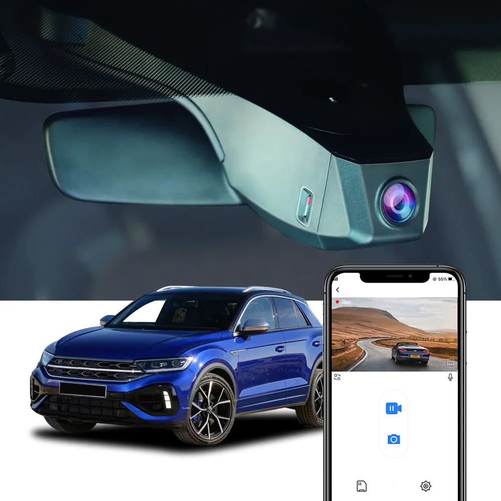 Fitcamx Dash Cam For 2017-2025 Volkswagen T-Roc 1