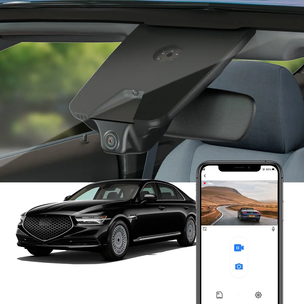 Fitcamx Dash Cam For Genesis G90 2017-2022 (Rear Mirror Cover Part Number 96010-D2010) 1