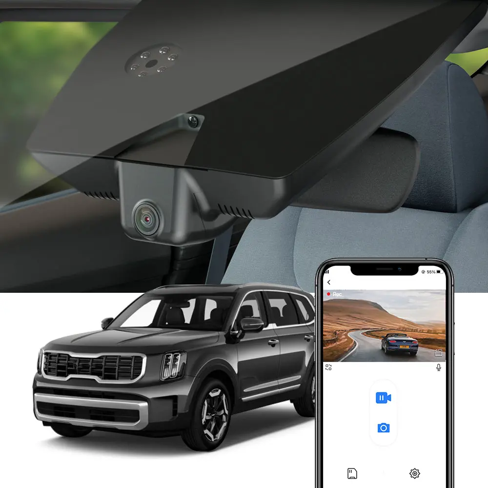 Fitcamx Dash Cam For Kia Telluride 2020-2022 (Rear Mirror Cover Part Number 96030-S9000) 1
