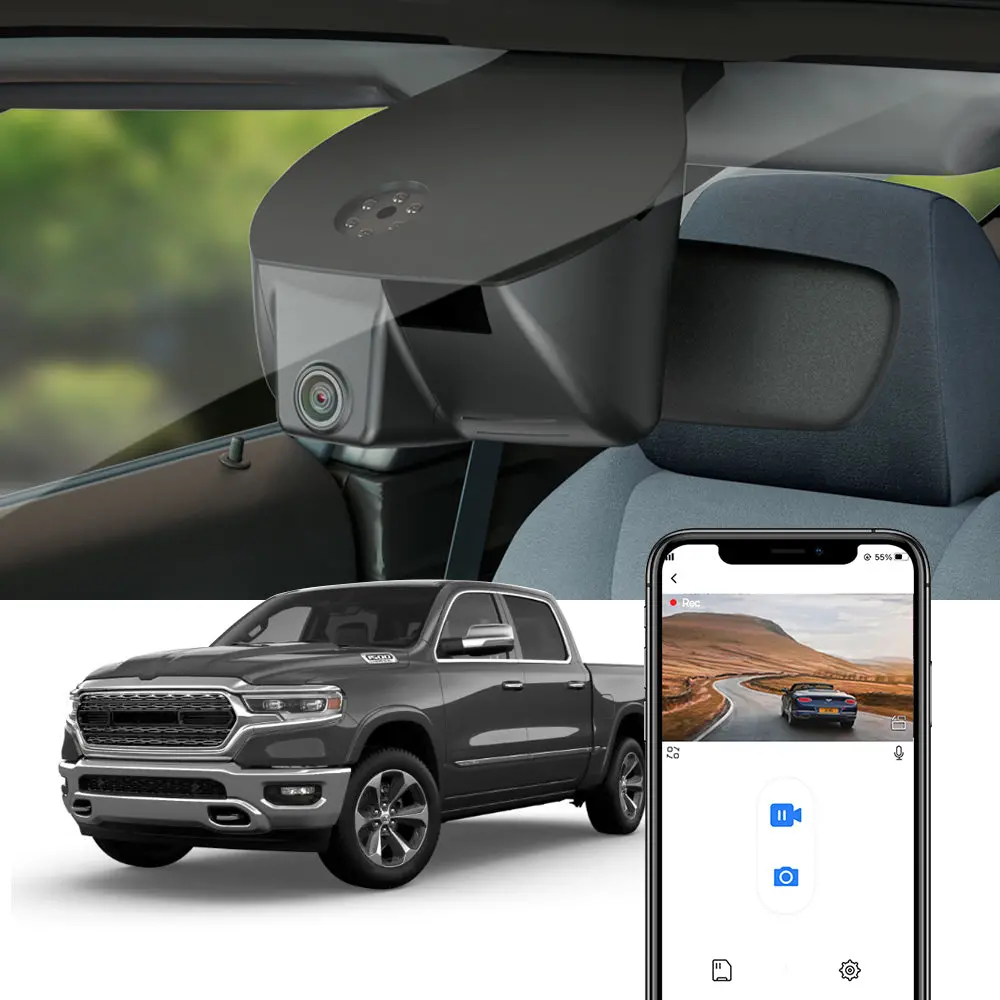 Fitcamx Dash Cam For 2019 - 2024 Ram 1500 2500 3500 1
