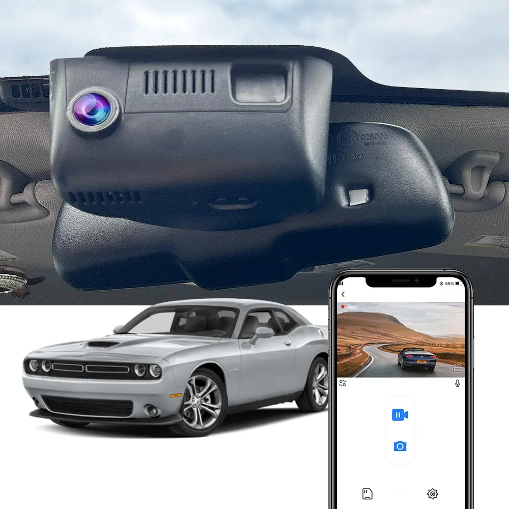 Fitcamx Dash Cam For 2015-2023 Dodge Challenger 1