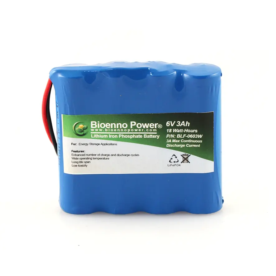 6V, 3Ah Lfp Battery (Pvc, Blf-0603W) 1
