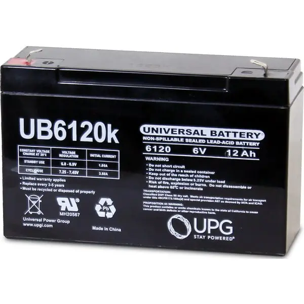 6V 12 Amp Hour Sealed Lead Acid Battery Ub6120 1