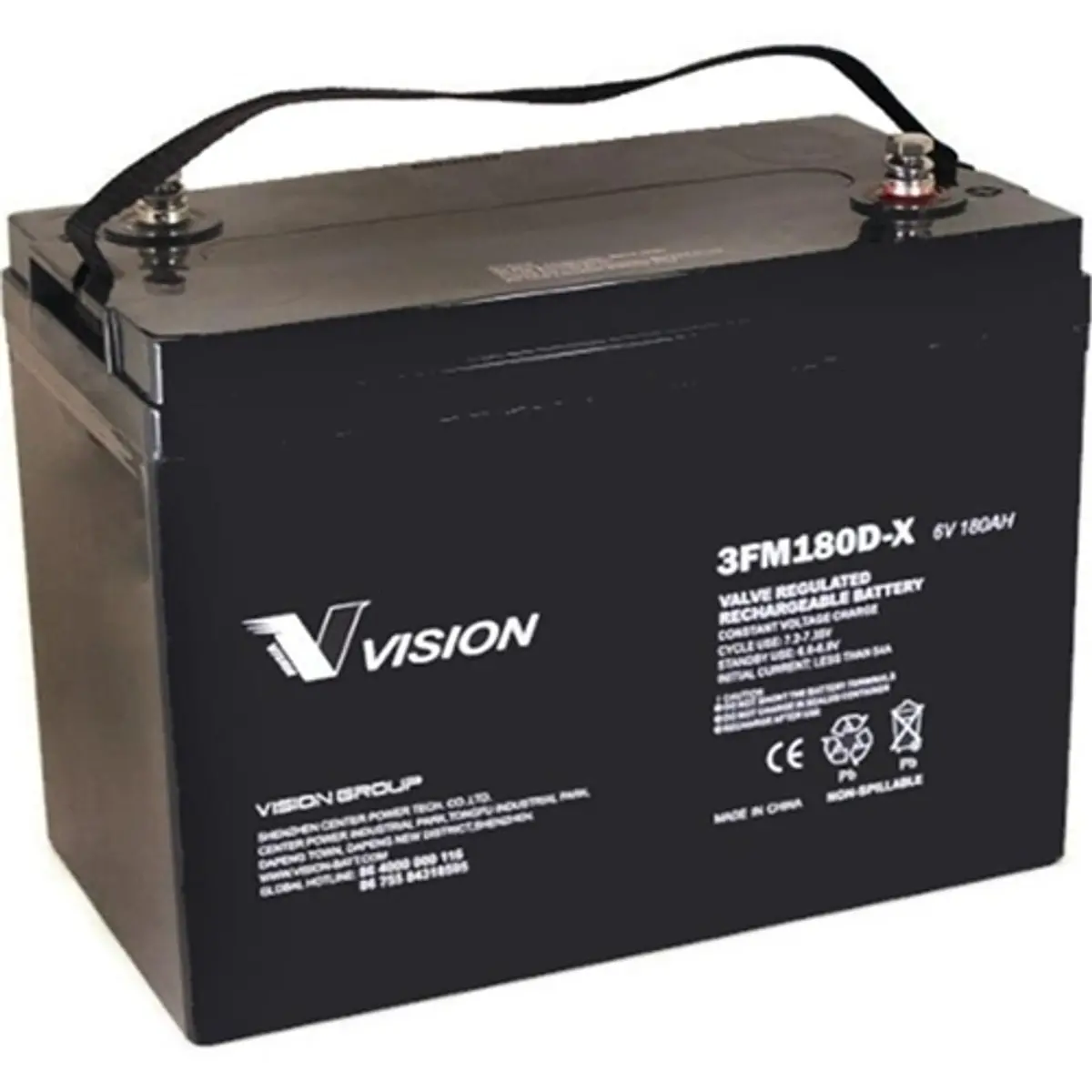 6V 180Ah Deep Cycle Battery 3Fm180d-X Agm 1