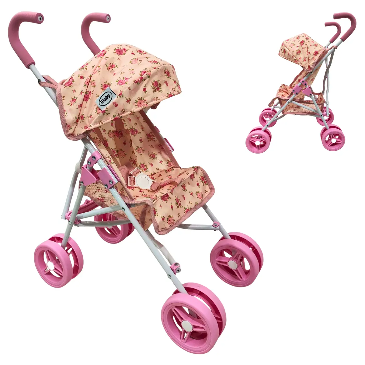 Carriola De Juguete Ibaby Bastone Plegable Con Capota Y 4 Ruedas Grandes 1