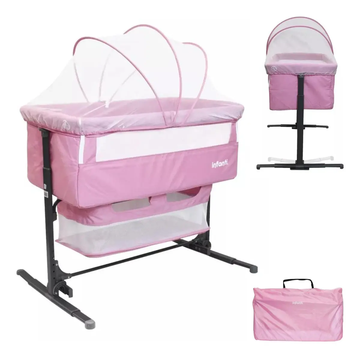 Cuna Colecho Golf Antirreflujo Y Mecedora - Rosa - Infanti 1