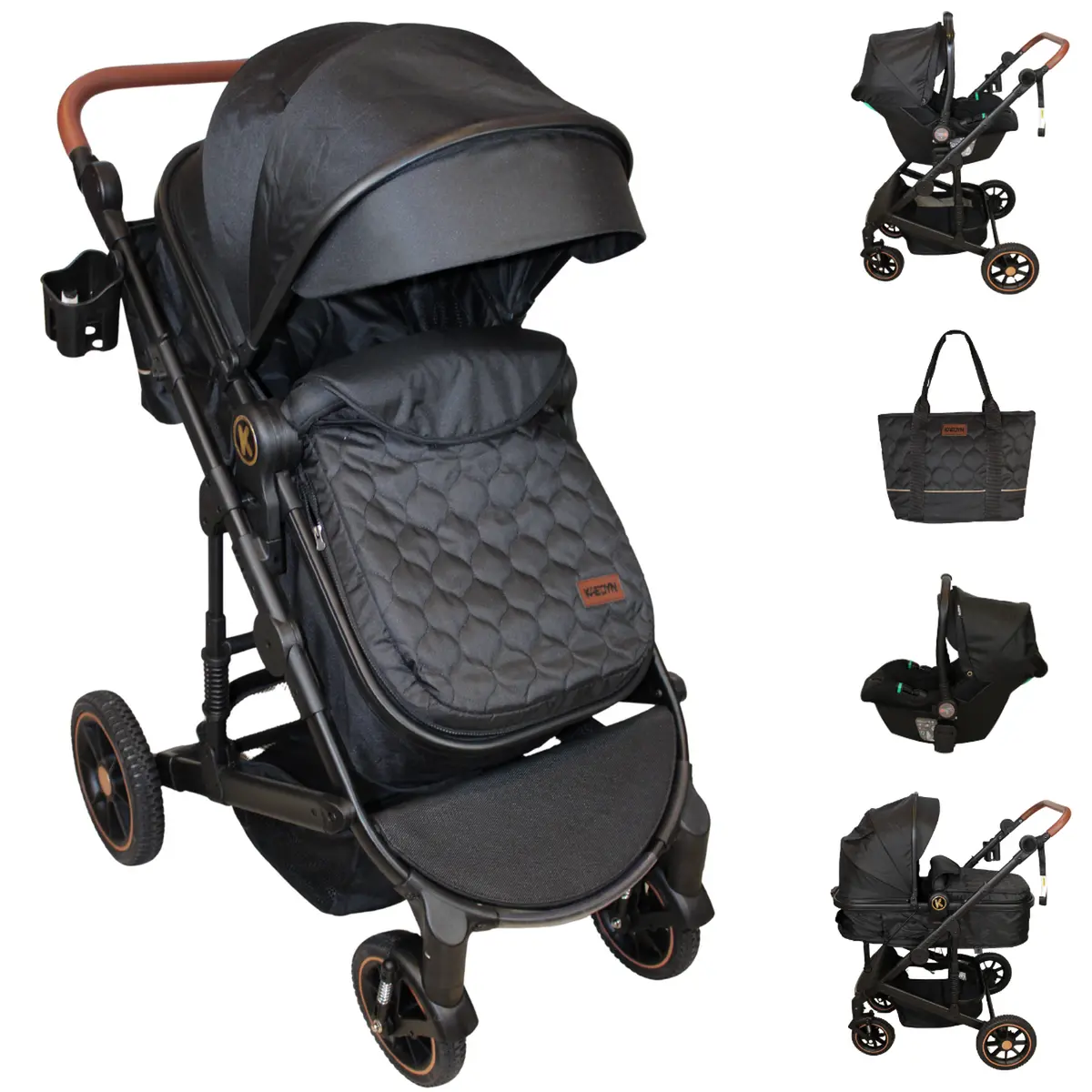 Carriola Bambineto Porta Bebé Autoasiento Y Pañalero Ivanka Eco 3