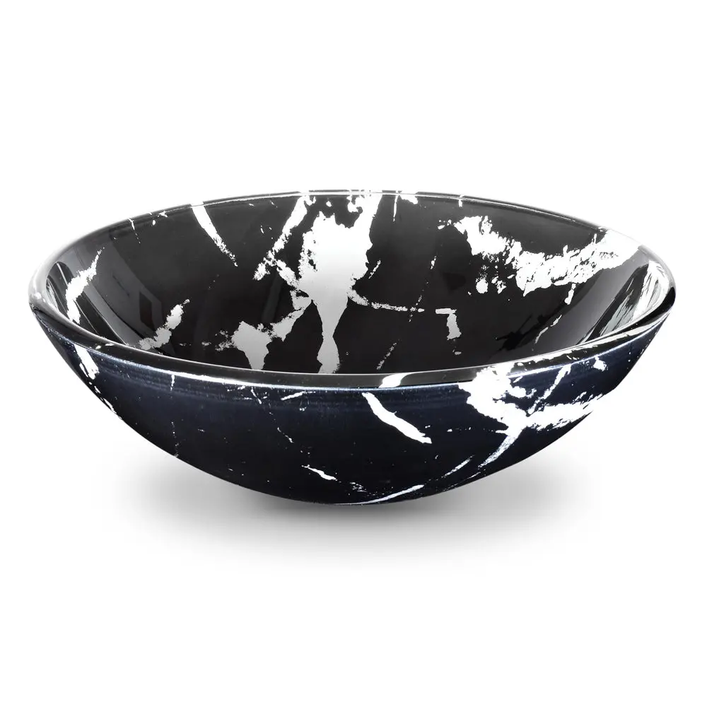 Yescom Round Glass Vessel Sink Bathroom Bowl Lavatory Basin Marbling 1