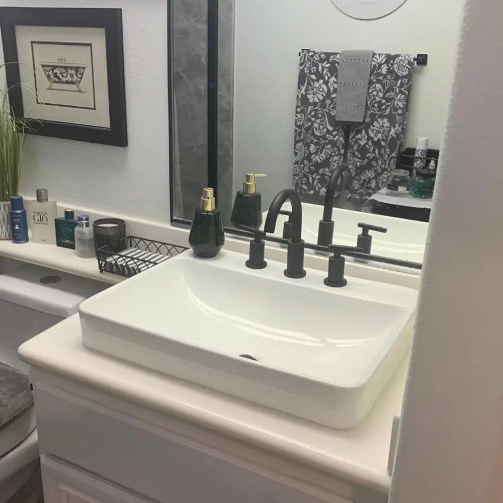 Aquaterior Porcelain Drop-In Sink Overflow W/ Drain 23X18 1