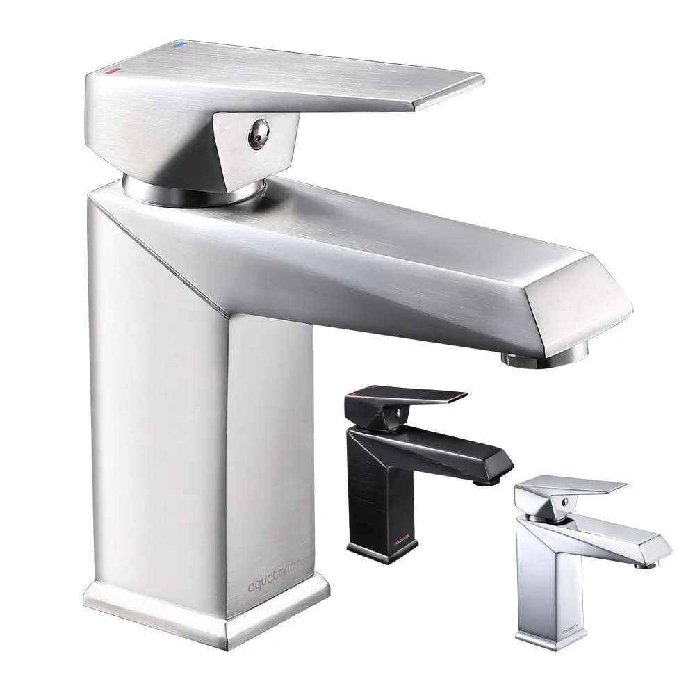 Aquaterior Bathroom Sink Faucet Square 1-Handle Cold & Hot, 7"H 1