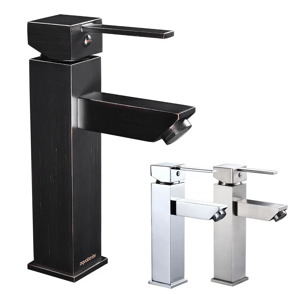 Aquaterior Bathroom Faucet Single Hole 1-Handle Cold & Hot 8"H 1
