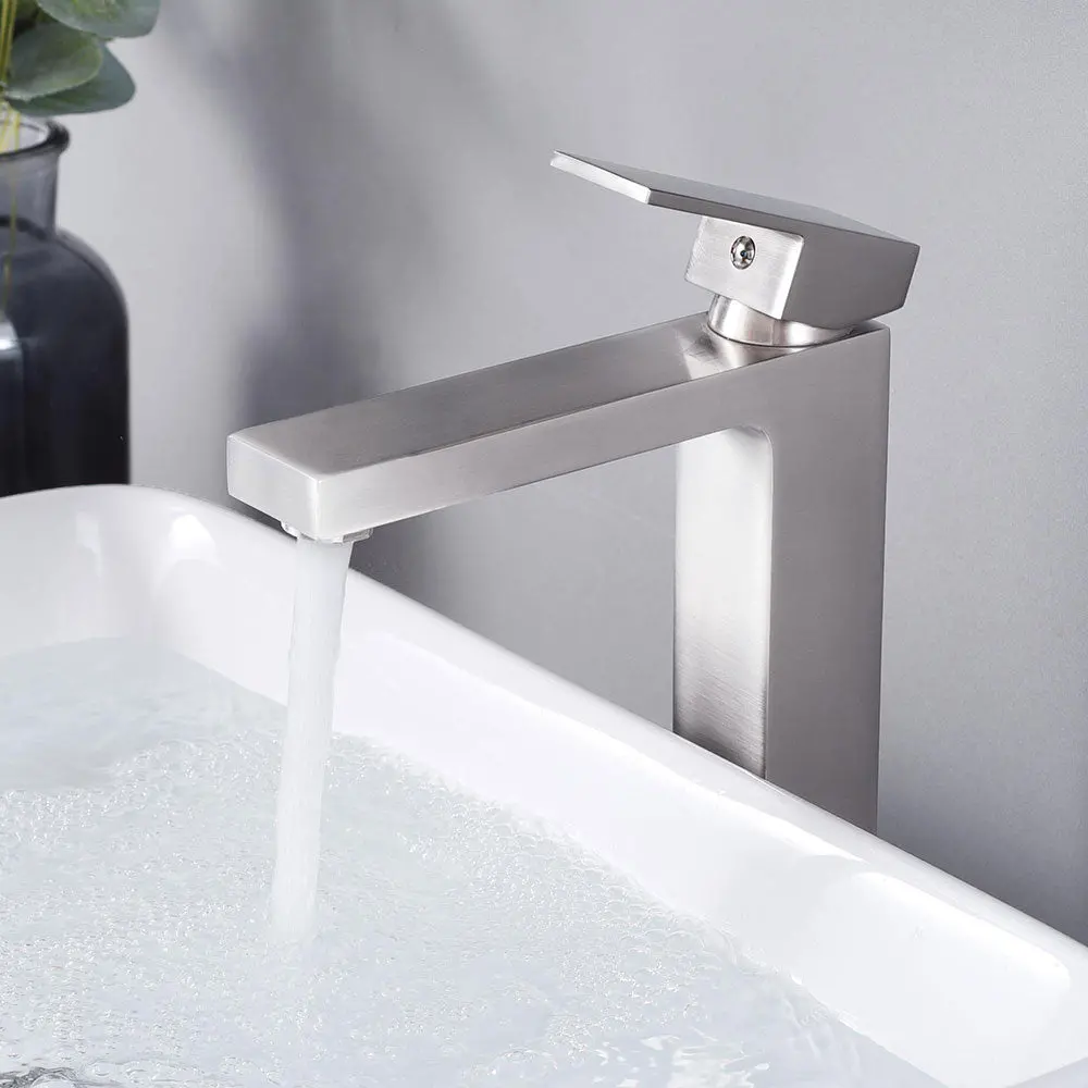 Aquaterior Bathroom Vessel Faucet Square Cold & Hot 10.4"H 2