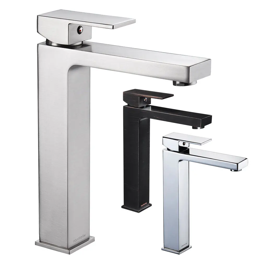 Aquaterior Bathroom Vessel Faucet Square Cold & Hot 10.4"H 1