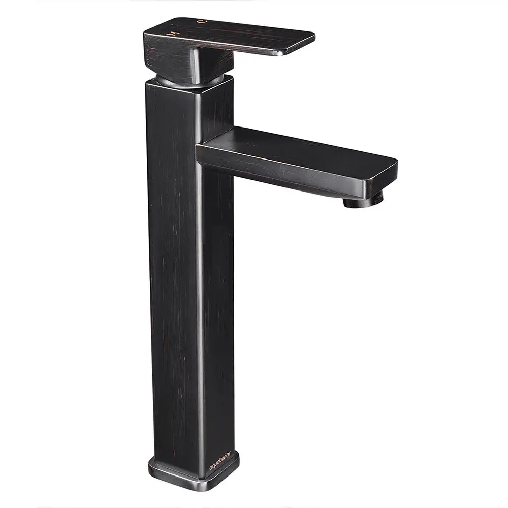 Aquaterior Bathroom Vessel Faucet Square Cold & Hot 11.8"H 1