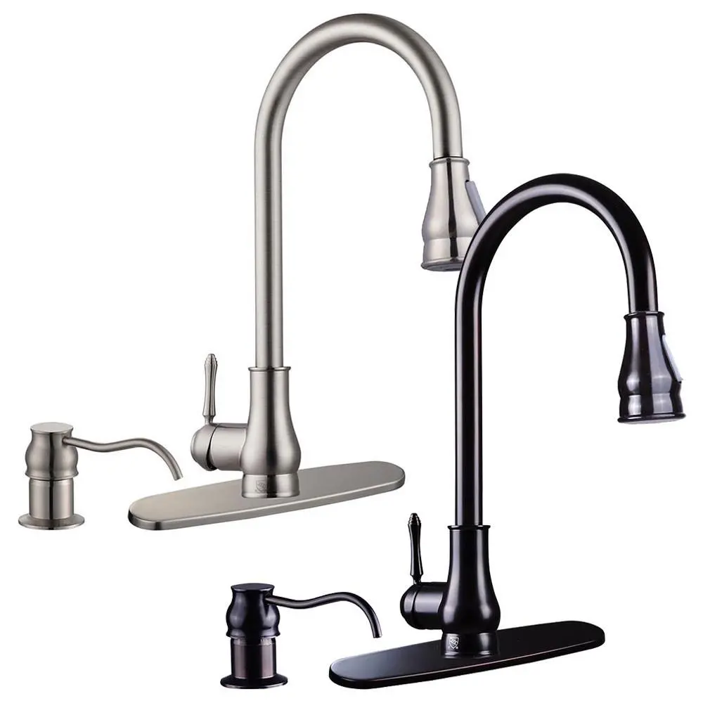 Aquaterior Pull-Down Kitchen Bar Faucet Single-Handle Finish Color Opt 1