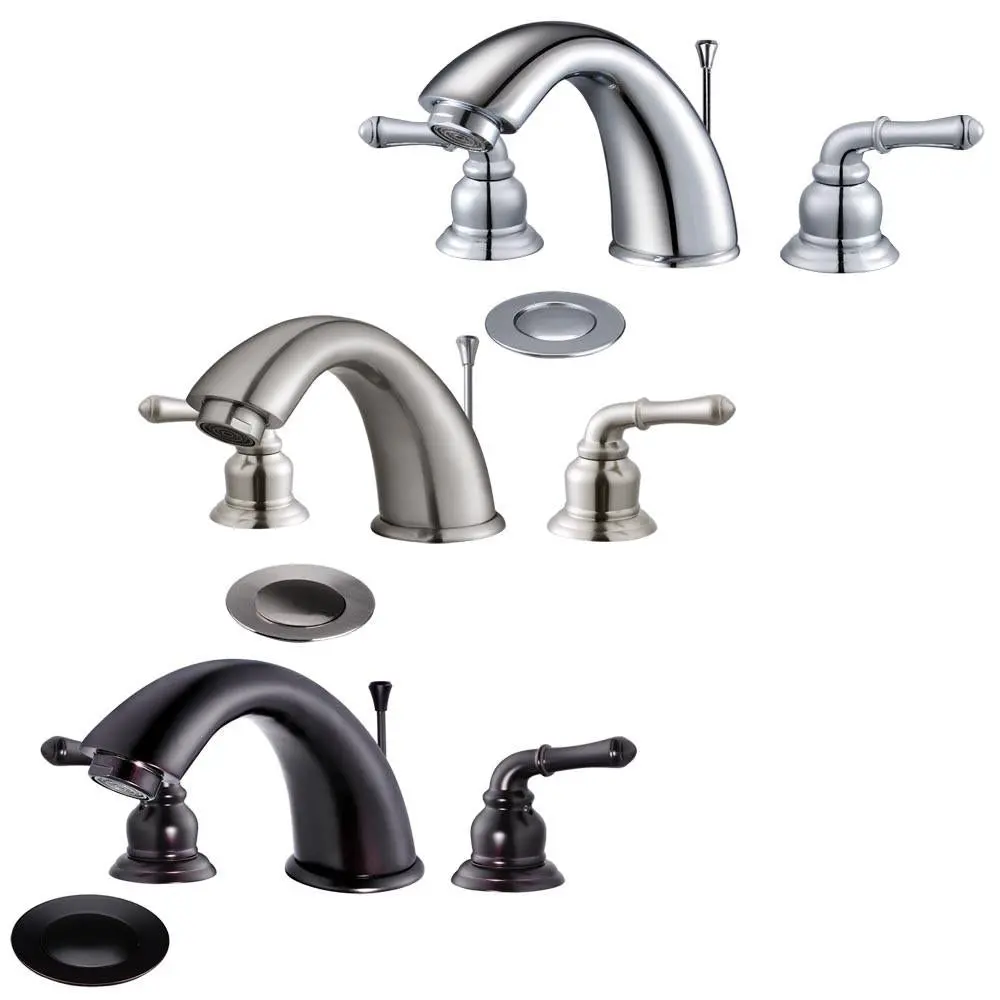 Yescom 2-Handle 8" Widespread Bathroom Faucet W/ Pop-Up Drain 1