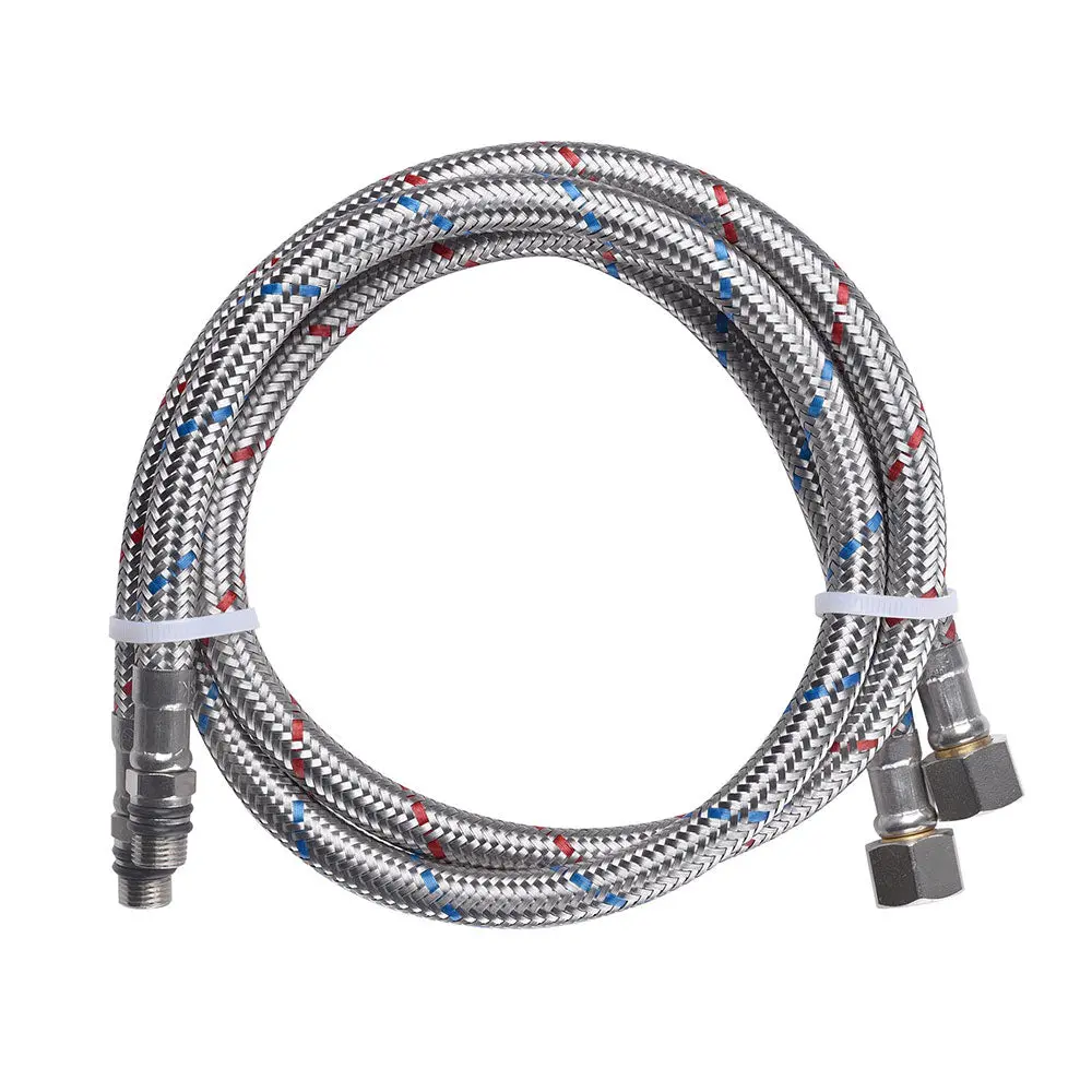 Aquaterior Bathroom Faucet Hoses Hot & Cold 28 Inch 3/8"Xm10 1