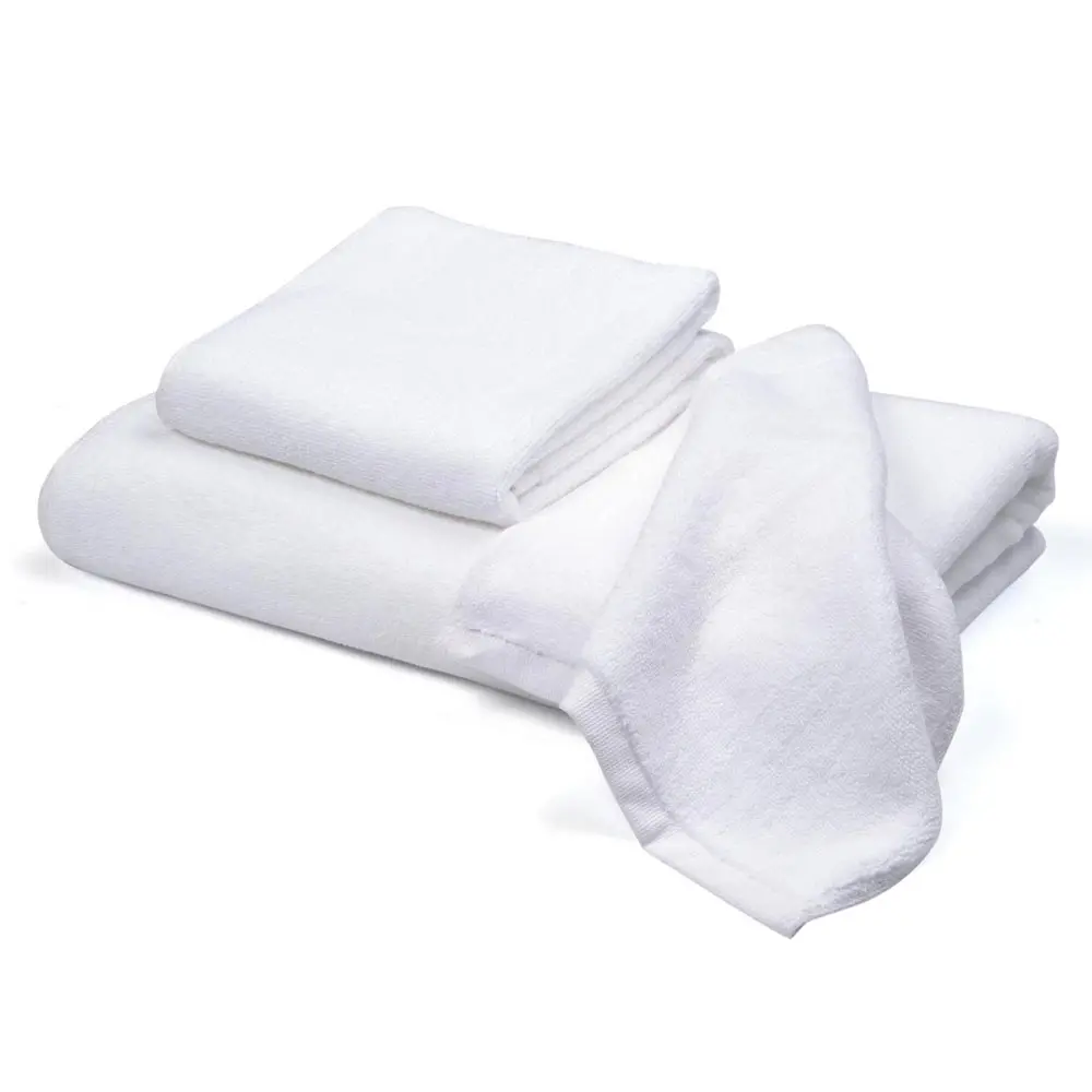 Yescom 3Pcs Bathtub Towel Sets Bath Hand Face Towels, White 1