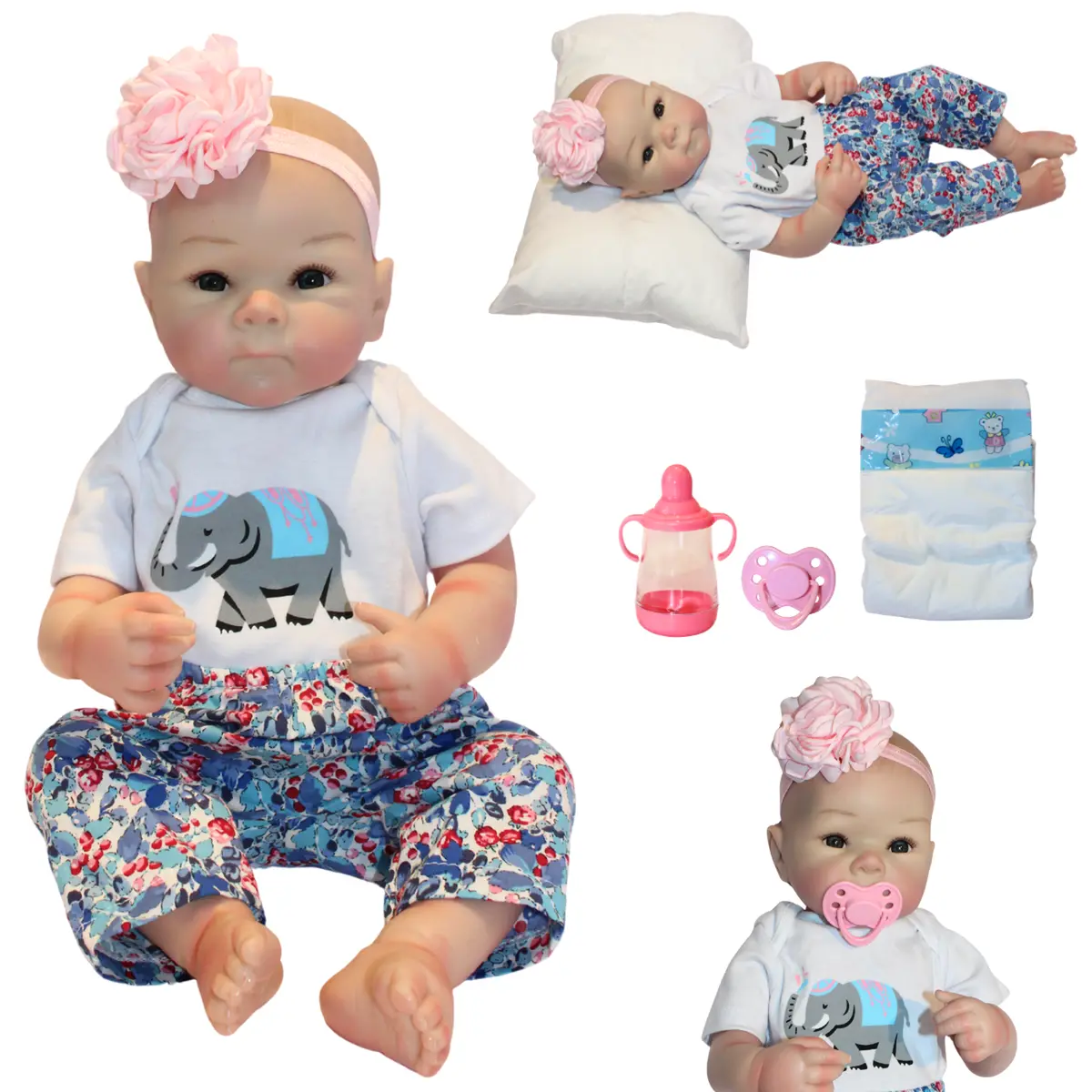 Muñeca Reborn Camila 55Cm Redoll | Caucho Suave Full Body Con Movimiento Real | Tiara De Princesa Y 1