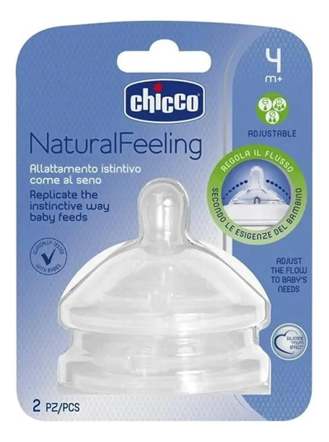 Tetina Natural Feeling 4M+ Flujo Regulable Chicco 1