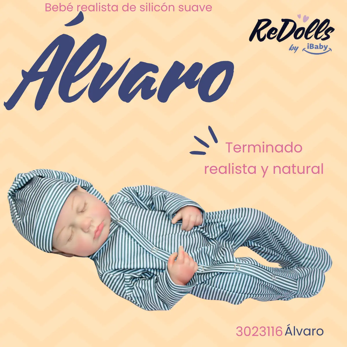 Muñeco Reborn Álvaro 48Cm | Silicona Suave Premium | Durmiendo Realista | Pintado A Mano Y Set De Cu 2