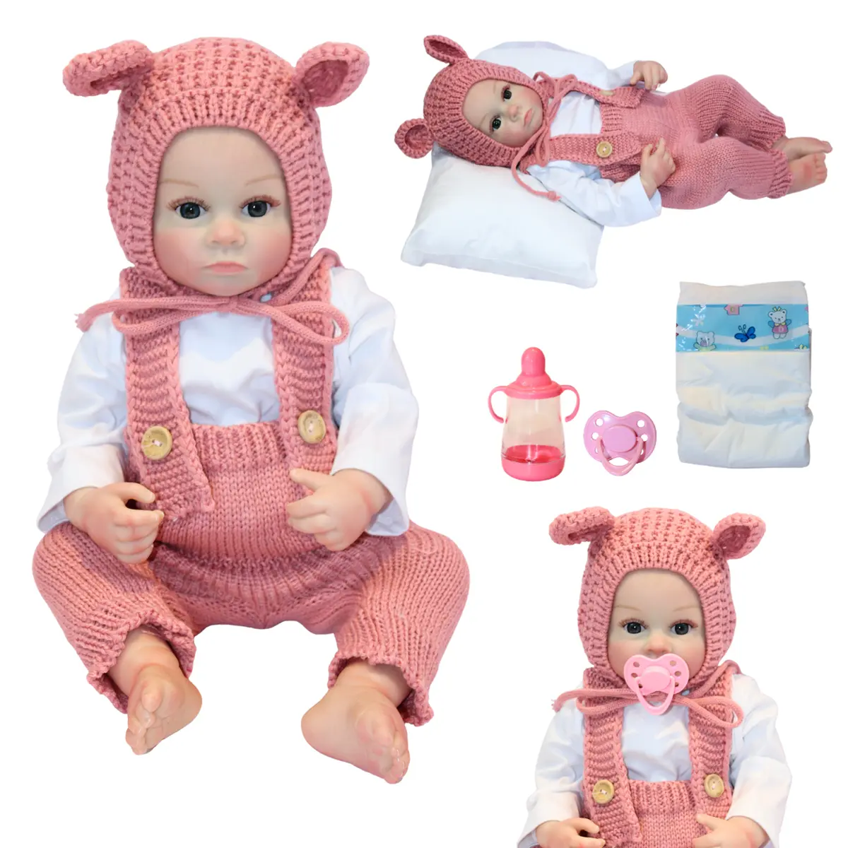 Muñeca Reborn Anagaby 55Cm Redoll | Caucho Suave Full Body Con Movimiento Real | Look Clásico Y Gorr 1