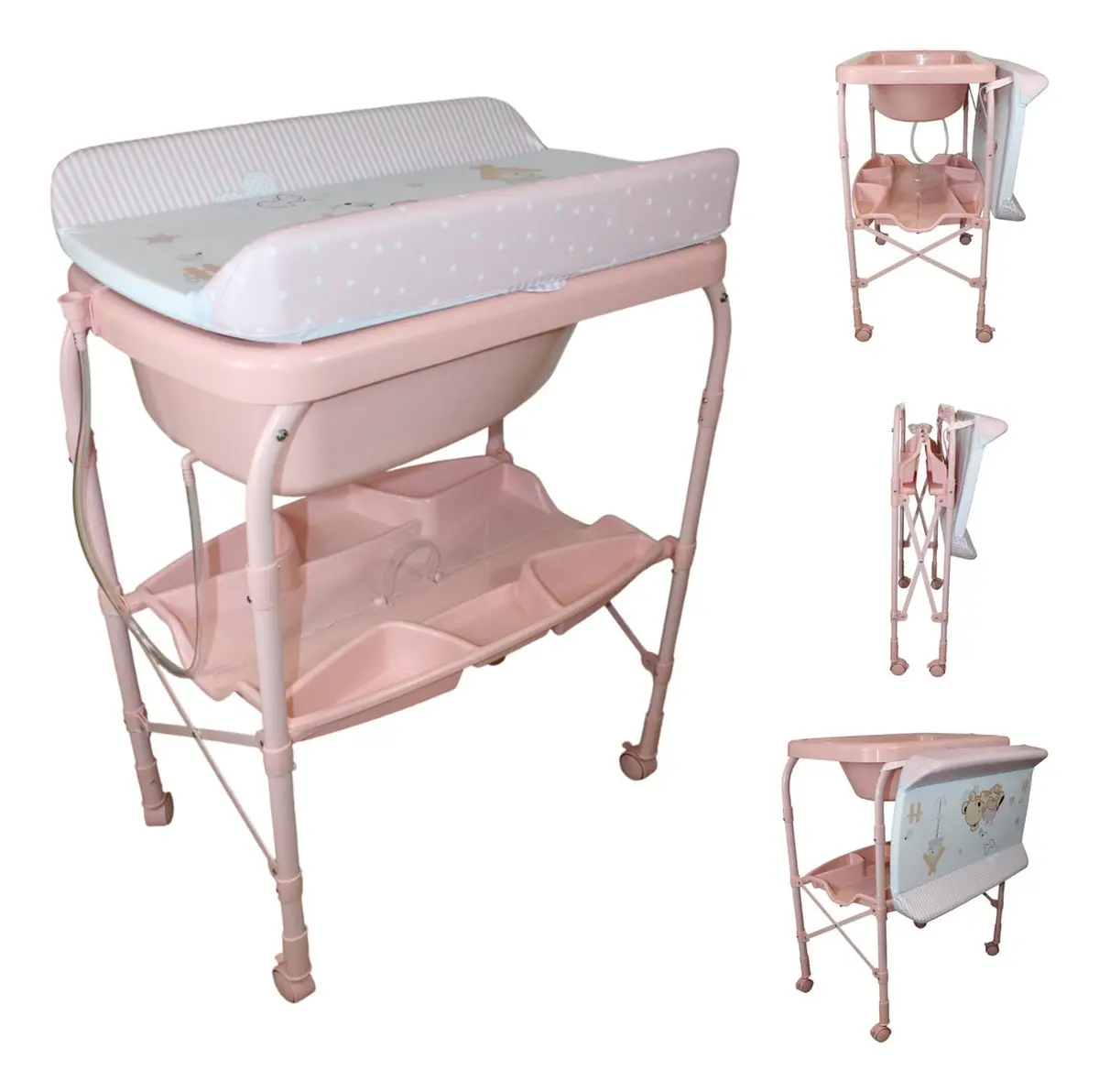 Bañera Para Bebé Plegable Con Cambiador Ibaby - D Aqua Rosa D´Aqua 1