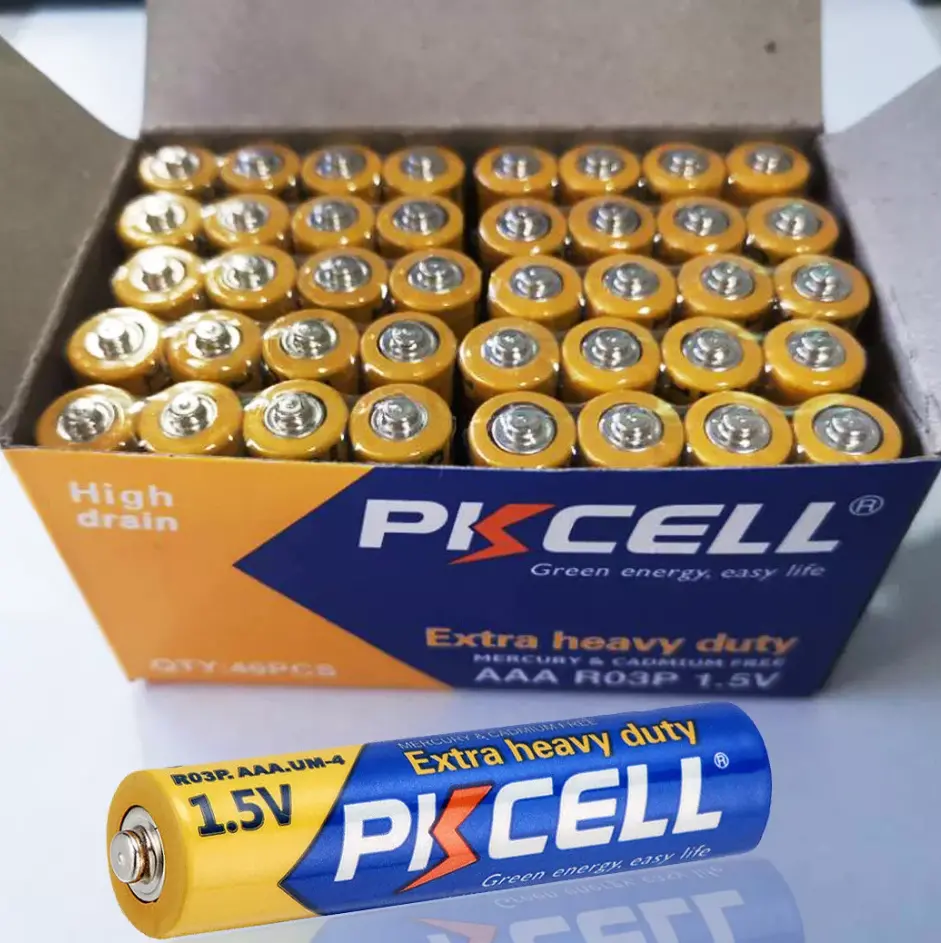 Extra Heavy Duty Aaa Batteries Pk Cell R03p E92 1.5V Carbon-Zinc For String Lights 1