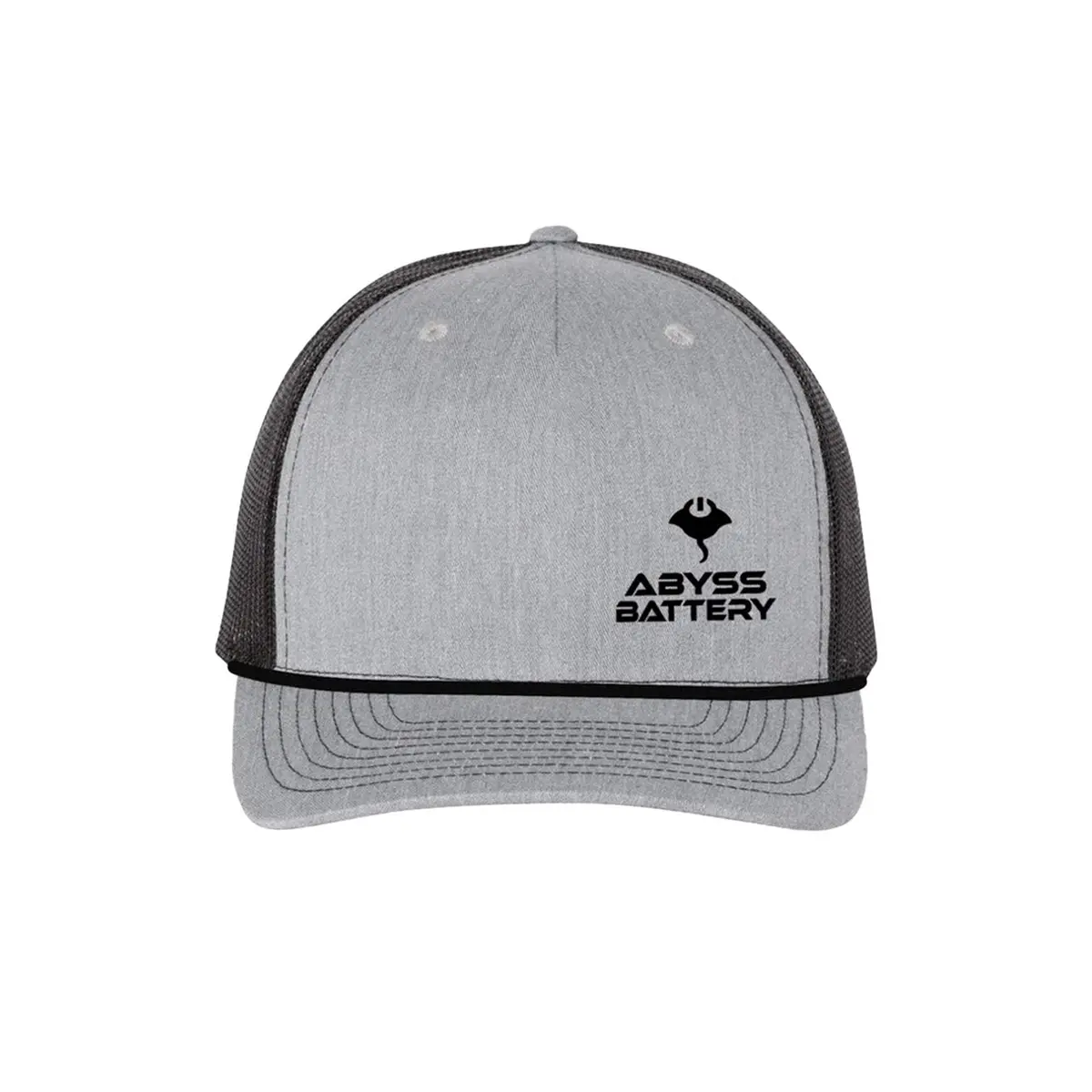 Abyss® - Grey On Black Richardson Mesh Trucker Hat 1
