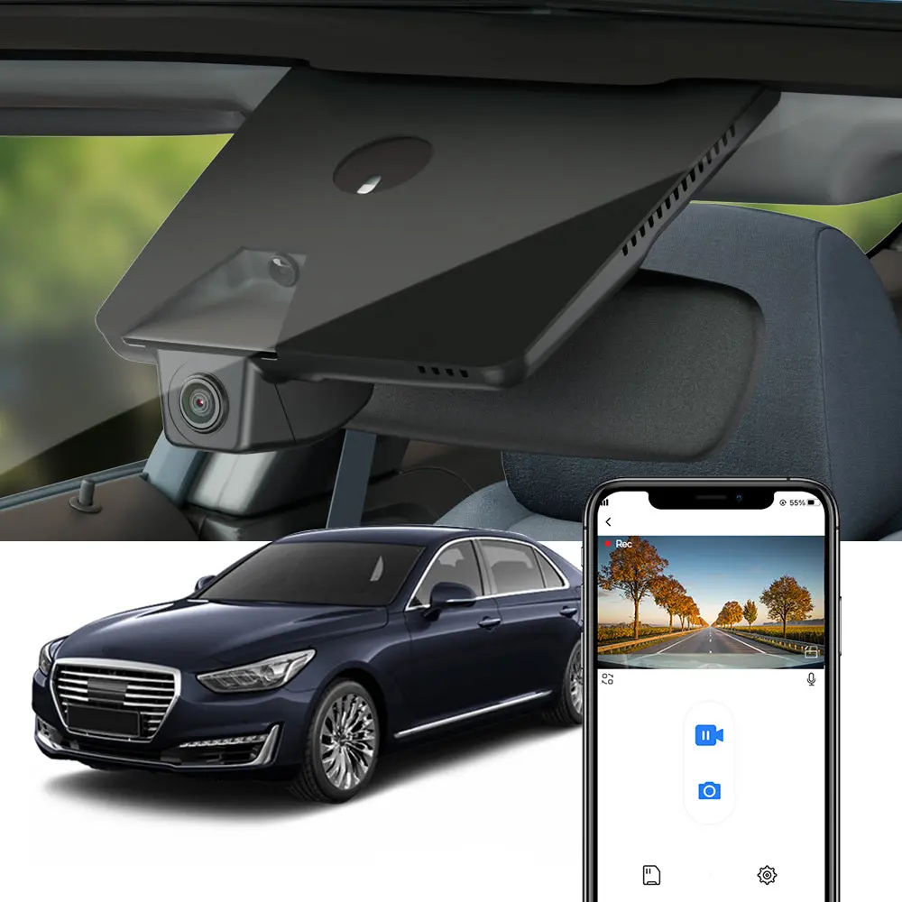 Fitcamx Dash Cam For Genesis G80 2017-2020 (Rear Mirror Cover Part Number 96005-B1500) 1