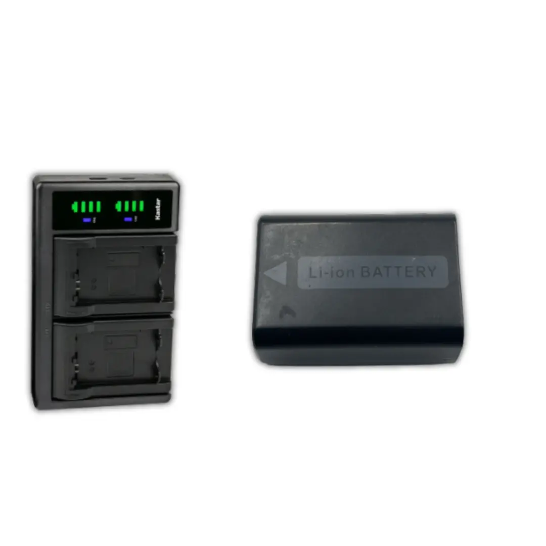 Battery Lcd Dual Charger Sony Np-Fw50 & Sony Zv-E10 Mirrorless Camera 1