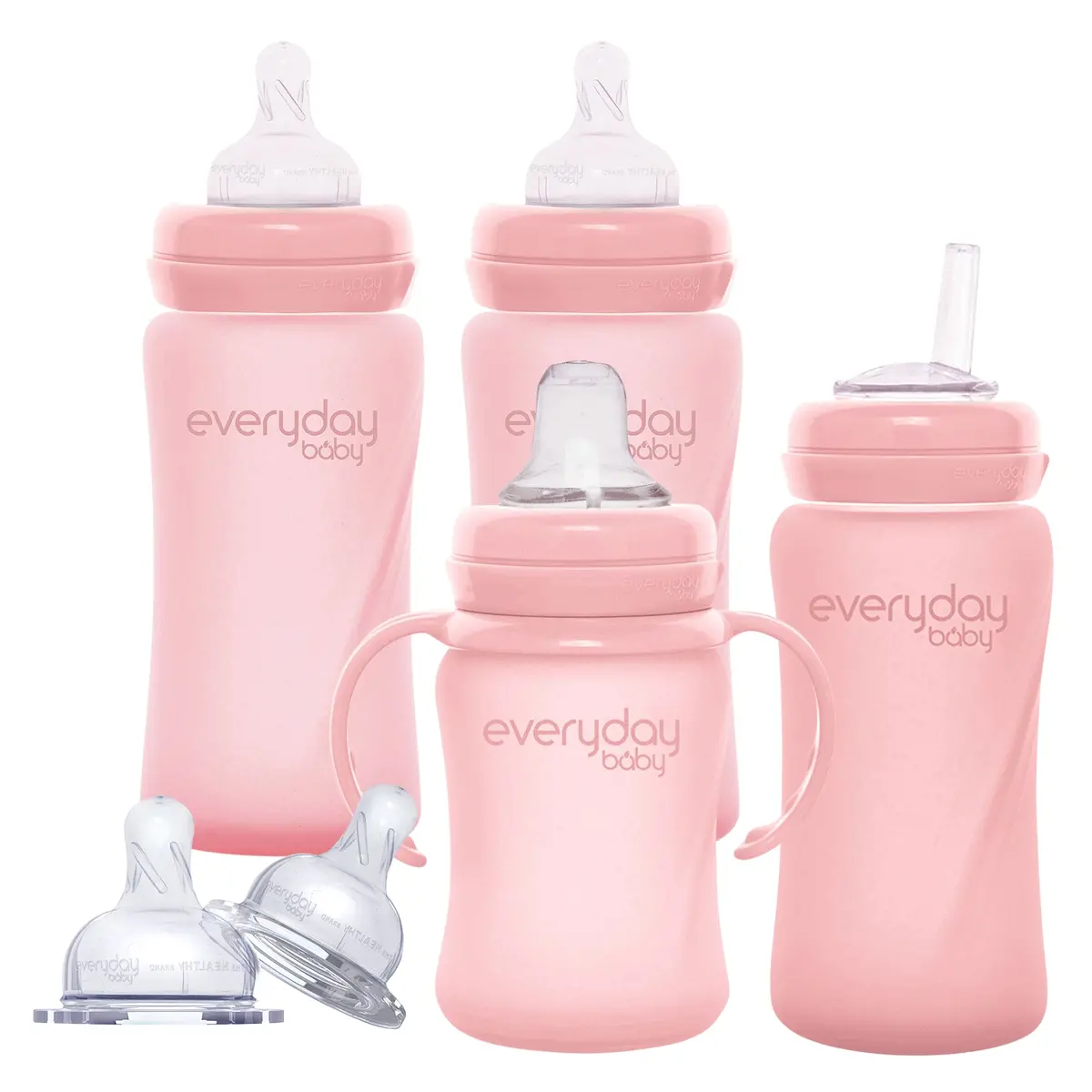 4 Bottles Set. 2 Baby Bottles, 1 Sippy And 1 Straw Bottle - Chose Your Preferred Color And Size 1