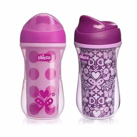 Set Vaso Entrenador Con Boquilla Aislante 9 Onzas - Rosa Chicco 2