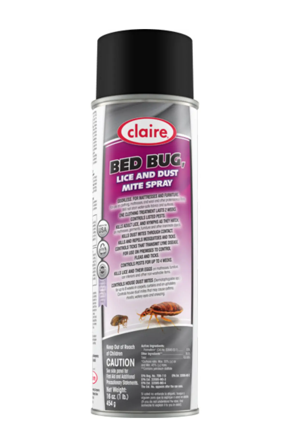 Claire - Bed Bug Lice & Dust Mite Spray - 16 Oz. - Cl006 1
