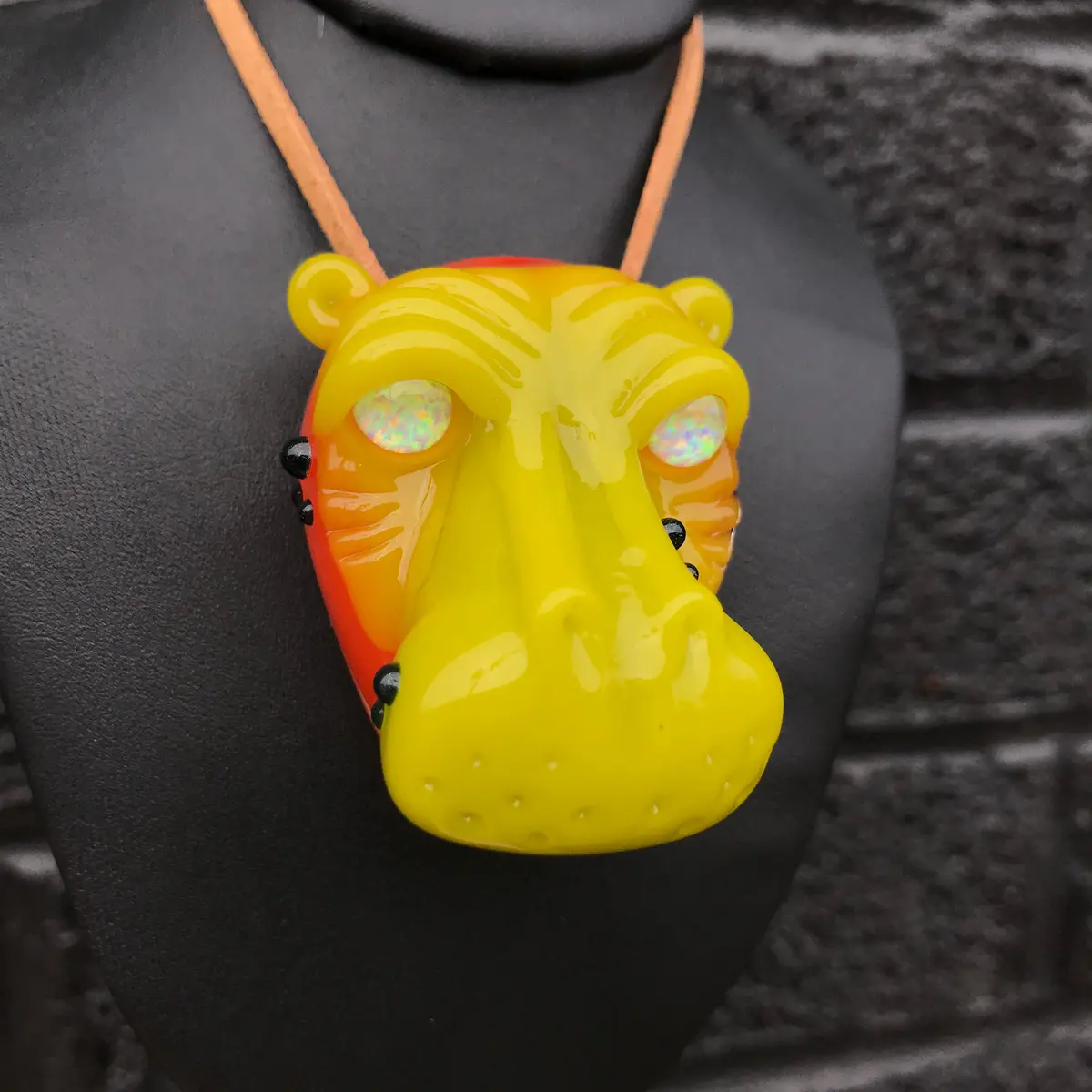 Crux Oj/Olive Hippo Pendant 1