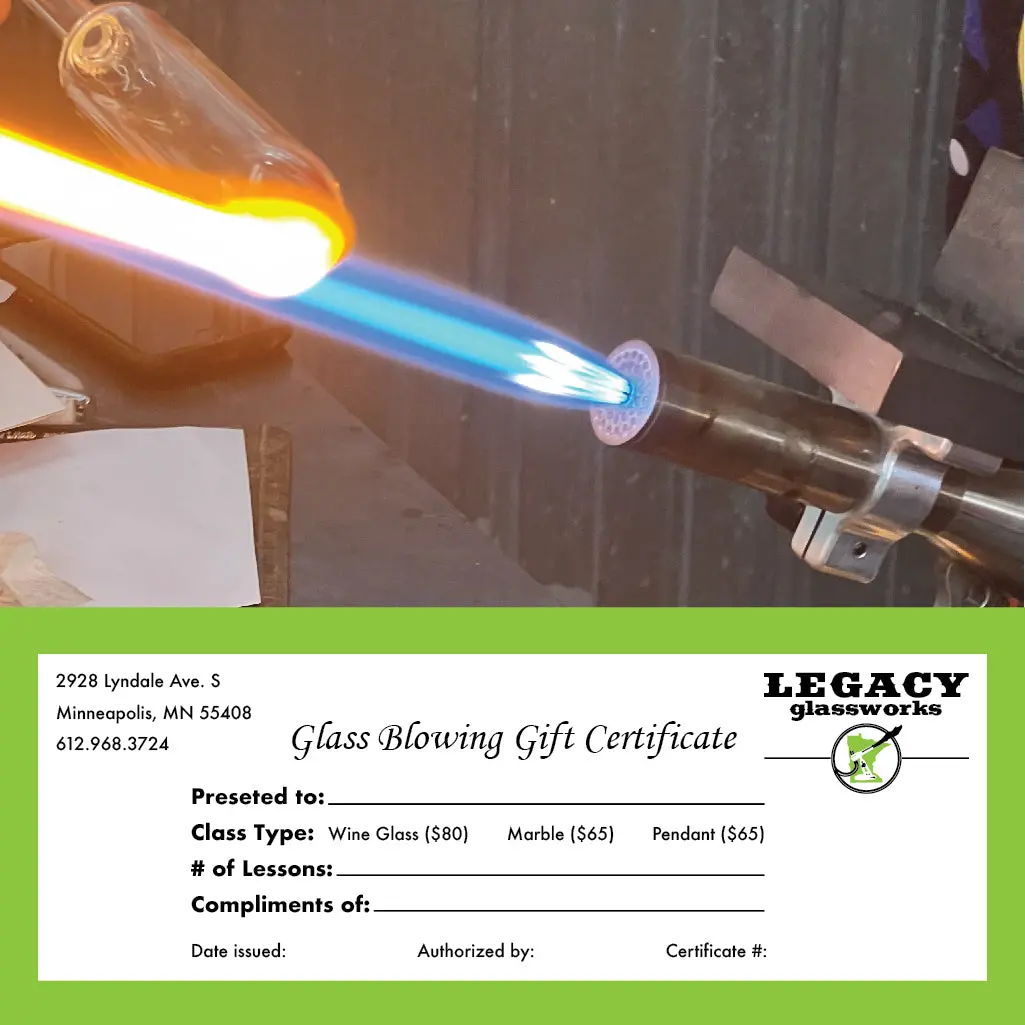 Glassblowing Class Gift Certificate 1