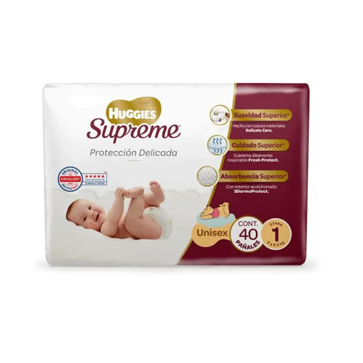 Pañal Huggies Supreme Etapa 1 Unisex 40 Piezas 1