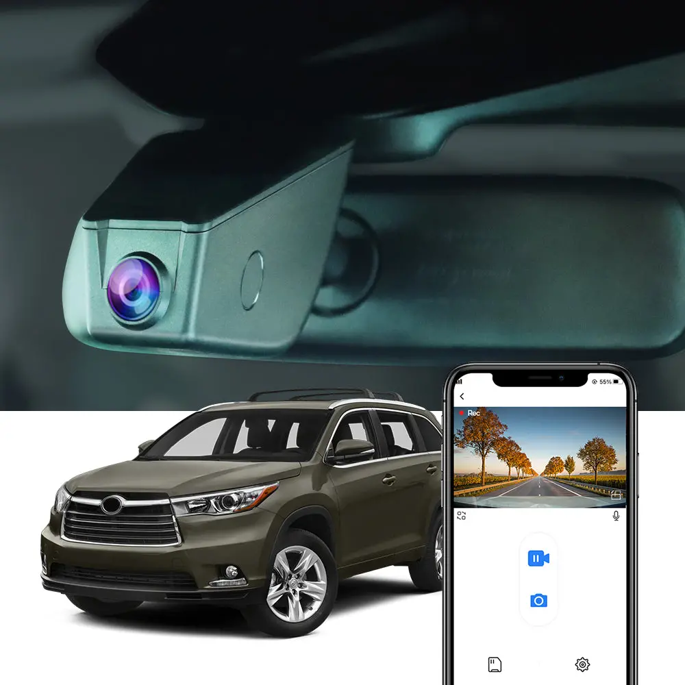 Fitcamx Dash Cam For Toyota Highlander 2015-2016 1