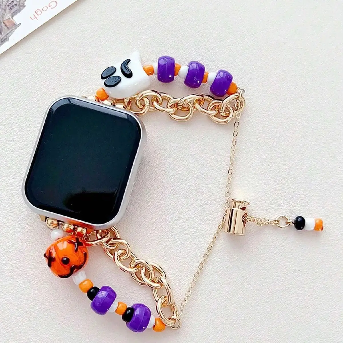 Wickedly Charming Beaded Steel Bracelet Band For Apple Watch 1