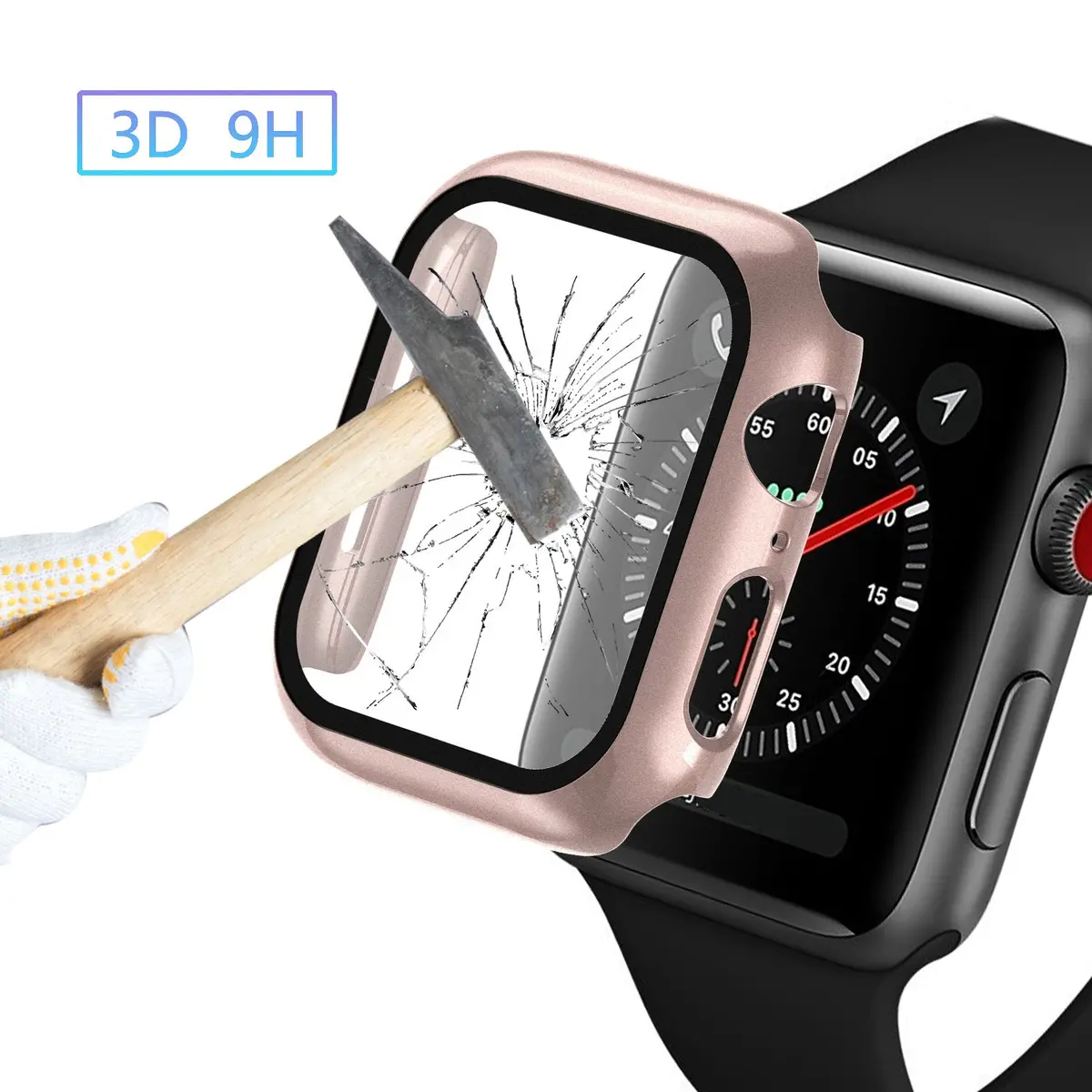 Hard Case With Tempered Glass Screen Protector For Apple Watch Multiple Colors Available 1
