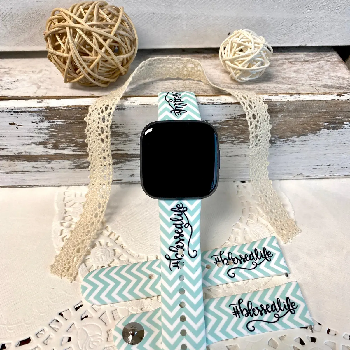 #Blessedlife Print Silicone Band For Fitbit Versa 1/2 1