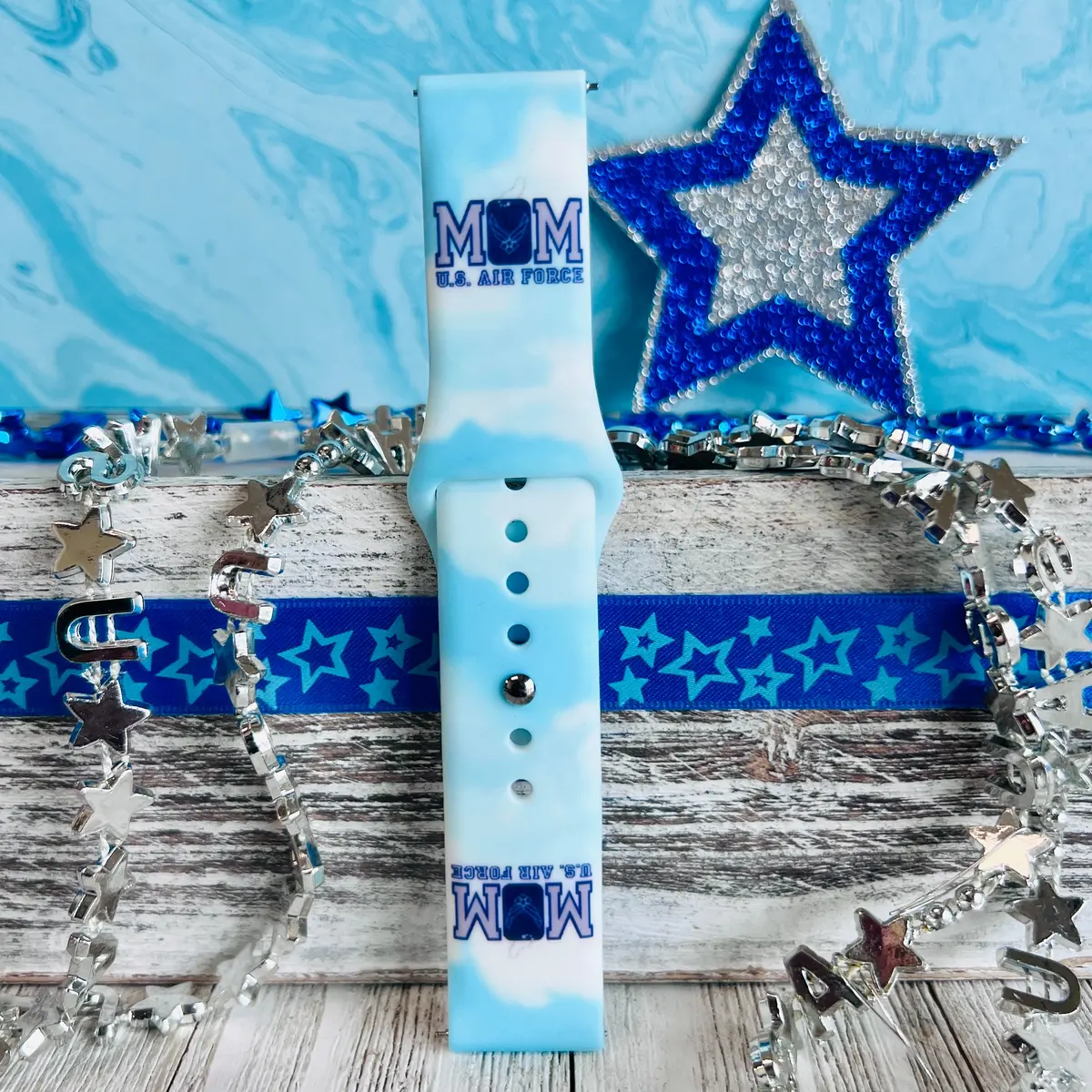 U.S. Air Force Mom Print Silicone Band For Samsung Watch 3
